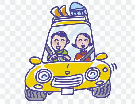 Two people to the snow drive ski resort Two people to the snow drive ski resort