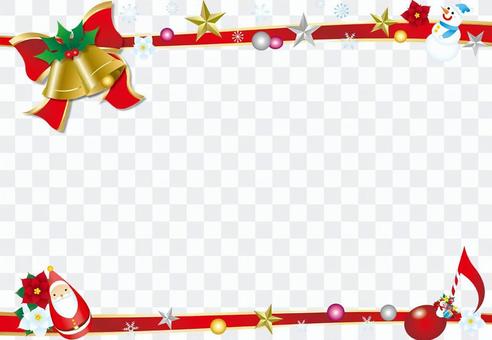 Ribbon and bell's Christmas frame background white Ribbon and bell's Christmas frame background white
