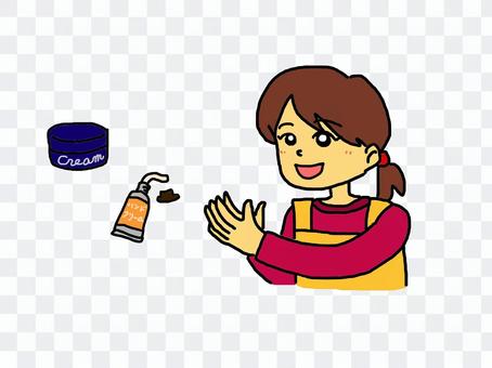 Hand cream for disinfected hands Hand cream for disinfected hands