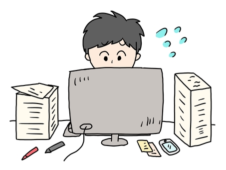 A man who is busy working on a computer A man who is busy working on a computer