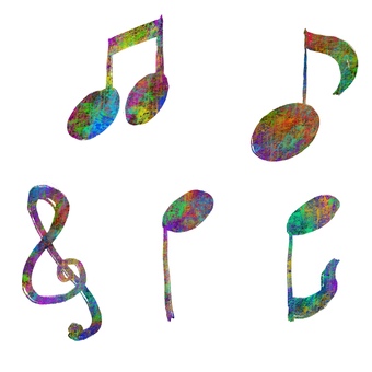 Colorful musical note set Colorful musical note set