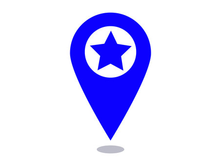 Blue star map pin Blue star map pin
