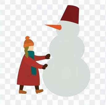 Kids making a snowman Kids making a snowman