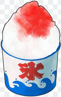 夏祭りかき氷 イチゴ 輪郭線あり 夏祭りかき氷 イチゴ 輪郭線あり