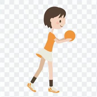 A woman with bowling A woman with bowling