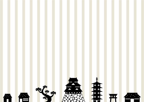 Castle town landscape striped background Castle town landscape striped background