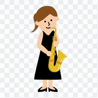 A woman playing an instrument A woman playing an instrument