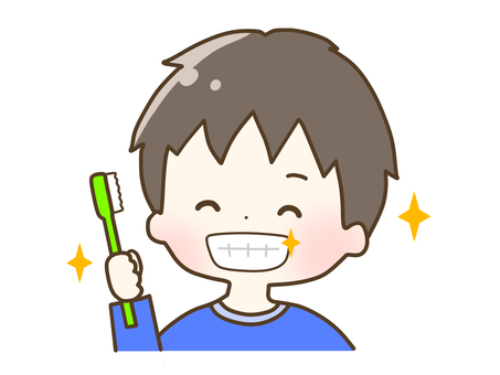 Boy brushing his teeth shiny Boy brushing his teeth shiny