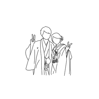 Wedding kimono illustration Wedding kimono illustration