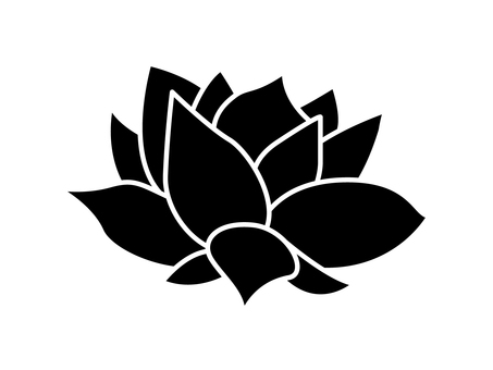Lotus flower silhouette, black yoga background Lotus flower silhouette, black yoga background