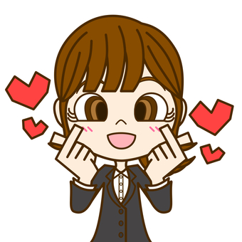 Woman with double finger heart ② / suit Woman with double finger heart ② / suit