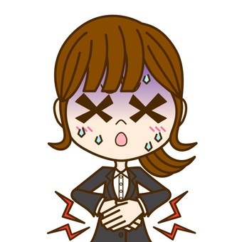 Woman with a stomachache ③ / Suit Woman with a stomachache ③ / Suit