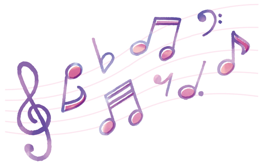 Watercolor musical note set Watercolor musical note set