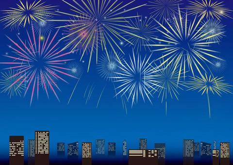 Skyscraper and fireworks 4 Skyscraper and fireworks 4