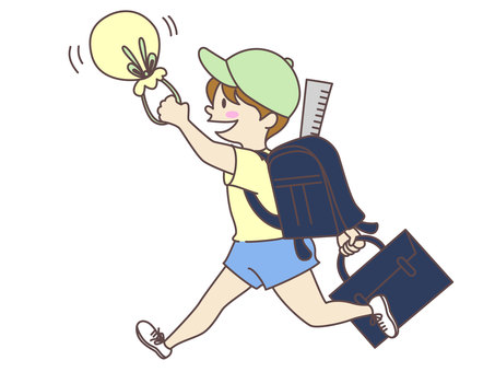 Illustration of elementary school boys going to and from school Illustration of elementary school boys going to and from school