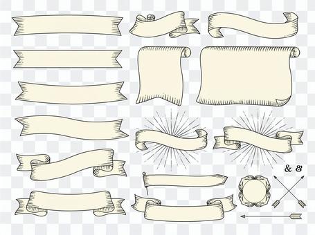 Vintage ribbon frame / png character Vintage ribbon frame / png character