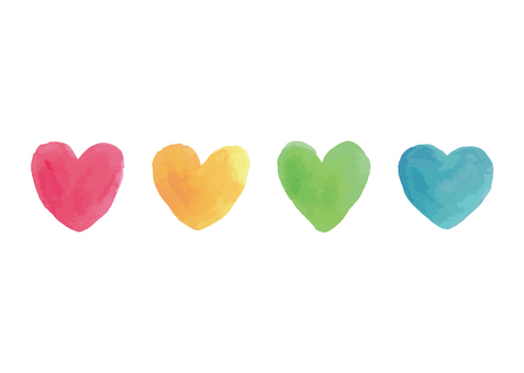 Watercolor colorful heart illustration Watercolor colorful heart illustration