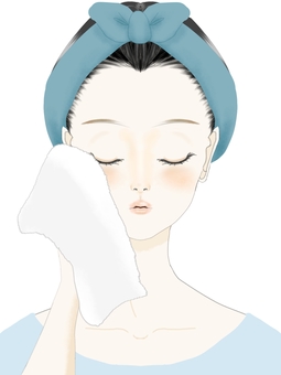 A woman pressing a towel against her face A woman pressing a towel against her face