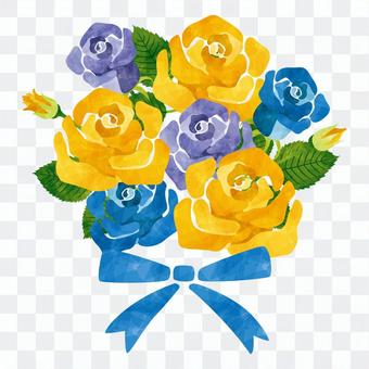 Rose bouquet / Yellow / blue / Father's daily use Rose bouquet / Yellow / blue / Father's daily use