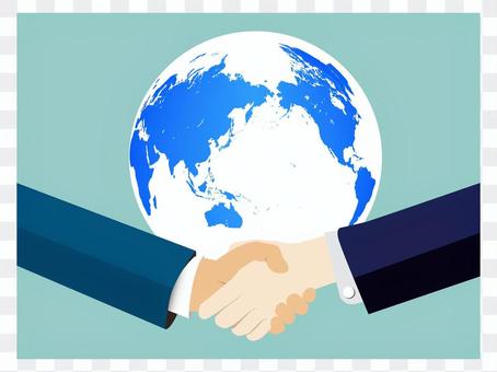 Handshake earth back Handshake earth back