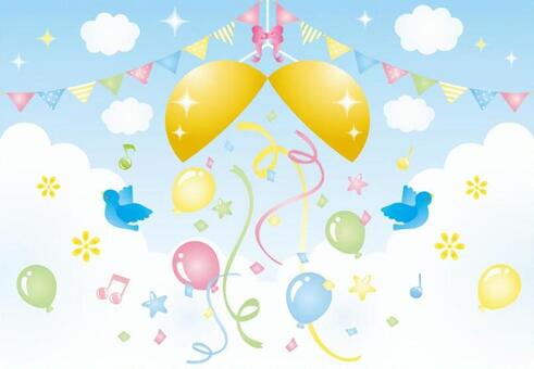 Kusutama and confetti and balloons Kusutama and confetti and balloons