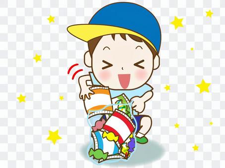 お菓子詰め放題③(詰める男の子) お菓子詰め放題③(詰める男の子)