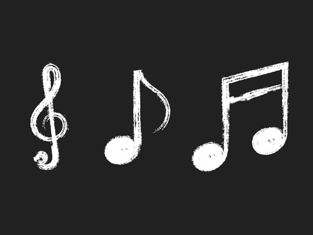 Handwritten treble clef & note set: brush x white Handwritten treble clef & note set: brush x white