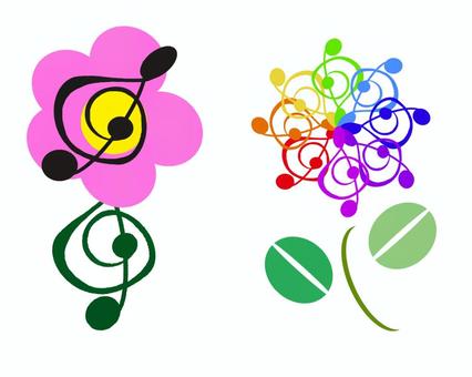 Musical note flowers Musical note flowers