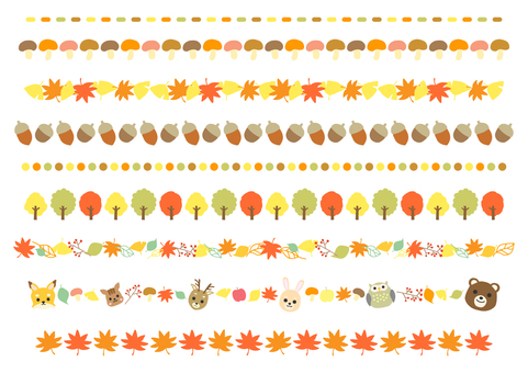 Autumn ruled line decoration set Autumn ruled line decoration set