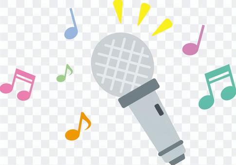 Microphone and note Microphone and note