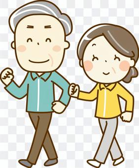 Senior couple walking Senior couple walking