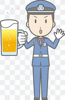 Security guard - beer caution - whole body Security guard - beer caution - whole body