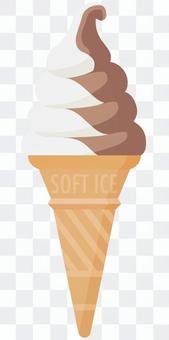 Soft serve ice cream chocolate vanilla mix Soft serve ice cream chocolate vanilla mix