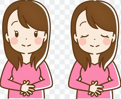Pregnant woman stroking stomach 02 Pregnant woman stroking stomach 02