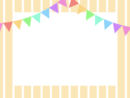 Triangular flag stripe frame B: rainbow color Triangular flag stripe frame B: rainbow color
