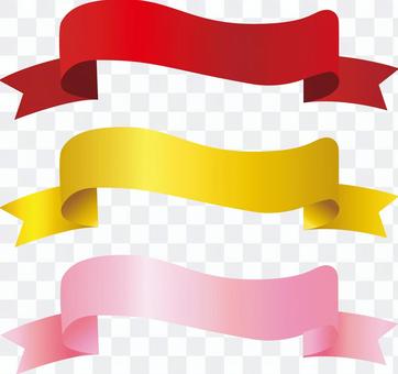 Free illustration free material golden pink red ribbon Free illustration free material golden pink red ribbon