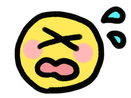 Crayon style impatient emoji illustration material Crayon style impatient emoji illustration material