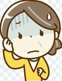 Senior woman with head ache Senior woman with head ache