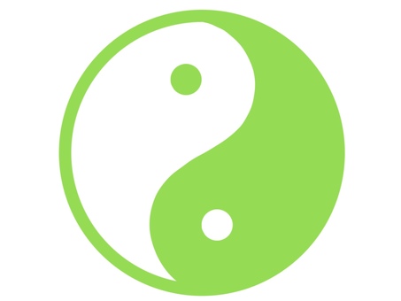 Yin Yang Mark Yellow Green Green Yin Yang Mark Yellow Green Green