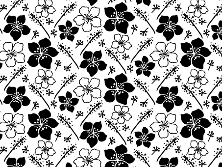Modern floral pattern 11 black / white background Modern floral pattern 11 black / white background
