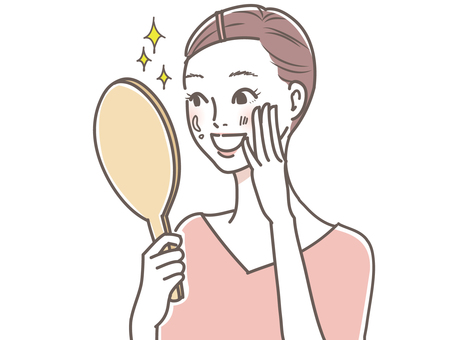 A woman whose skin is smooth and happy A woman whose skin is smooth and happy