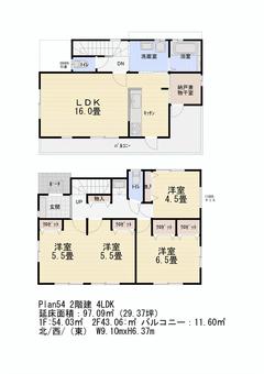 Floor plan No54 2 stories 4LDK Floor plan No54 2 stories 4LDK