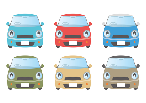 Car Compact car 6 types set Car Compact car 6 types set