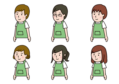 Men's and women's set color in apron Men's and women's set color in apron