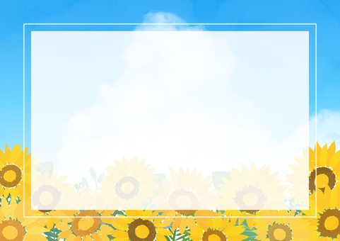 A refreshing summer frame of sunflowers and cumulonimbus A refreshing summer frame of sunflowers and cumulonimbus