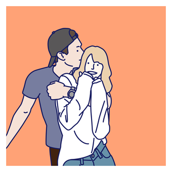 Fashionable couple illustration Fashionable couple illustration