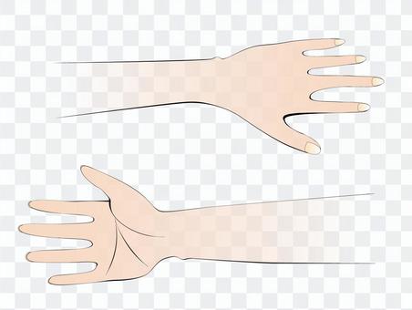 Table and back of hand (color) Table and back of hand (color)