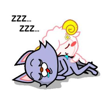 Sleeping sheep and wolf Sleeping sheep and wolf
