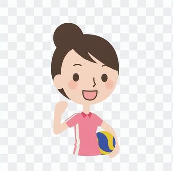 A woman with volleyball A woman with volleyball