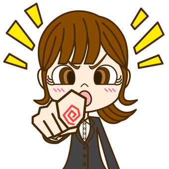 Woman pointing at this ① / suit Woman pointing at this ① / suit